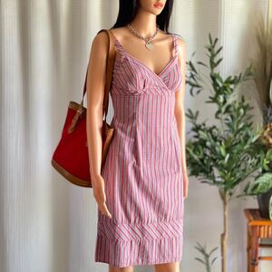 Vintage 90s Y2K Guess Jeans Plaid Sundress Cotton Midi Dress Made in Hong Kong 5